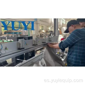 Unidad automática de costura de persianas romanas con control PLC y corte de hilo por infrarrojos